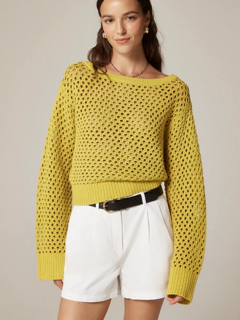 J. Crew Pointelle Boatneck Sweater In Pressed Avocado NWT Size M Style CK766